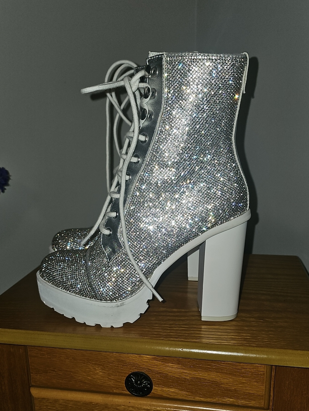 Steve Madden X Winnie Harlow Crystal Boots